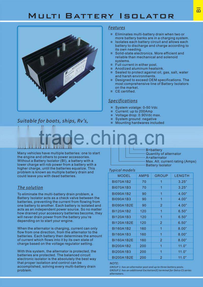 Multi Battery Isolator BI160A1B2E