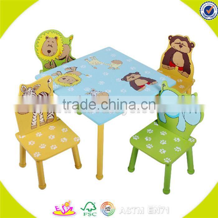 Wholesale cute design wooden kids furniture top quality wooden kids furniture table and chairs W08G086