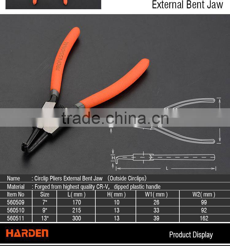 External Bent Jaw Professional 7" Circlip Pliers