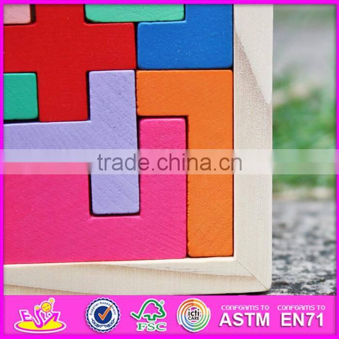 2016 new design children educational toy wooden tetris puzzle W14A179