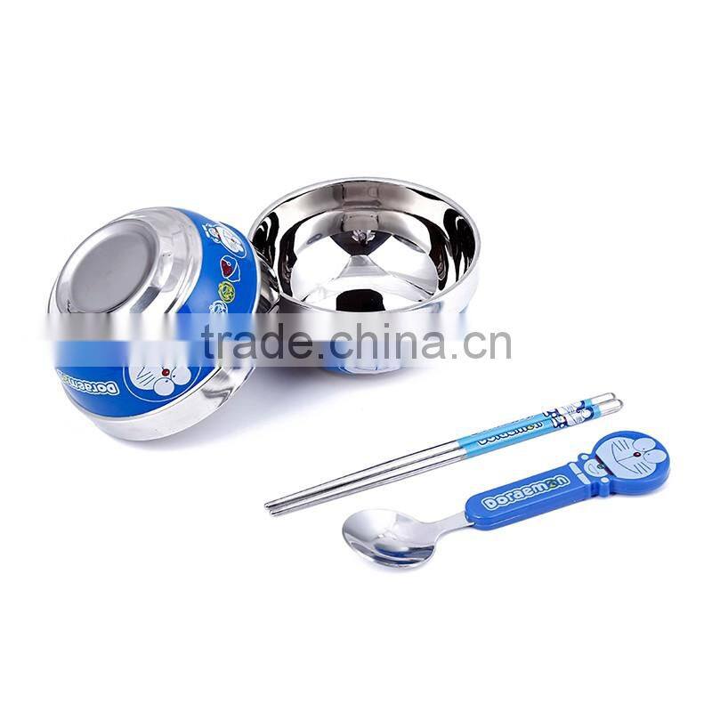 Factory price top quality hot sale cartoon bowl chopsticks spoon fork gift cutlery set