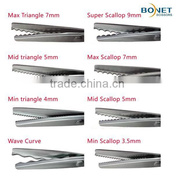 S21021/SPI0002 LFGB certificated 8-1/4'' & 9" high quality stainless steel full titanium cloth scissors pinking shears