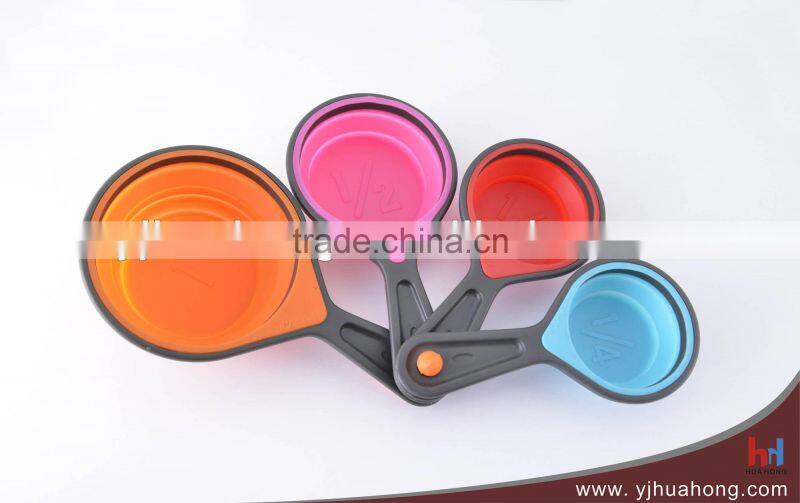 Wire handle 4pcs stainless steel measuring cups(HMT-05)