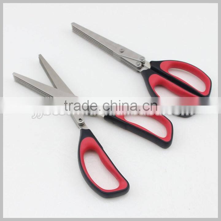 Red And Black Soft Handle Five Blades Scissors Kitchen Shears Best For Kitchen Garden