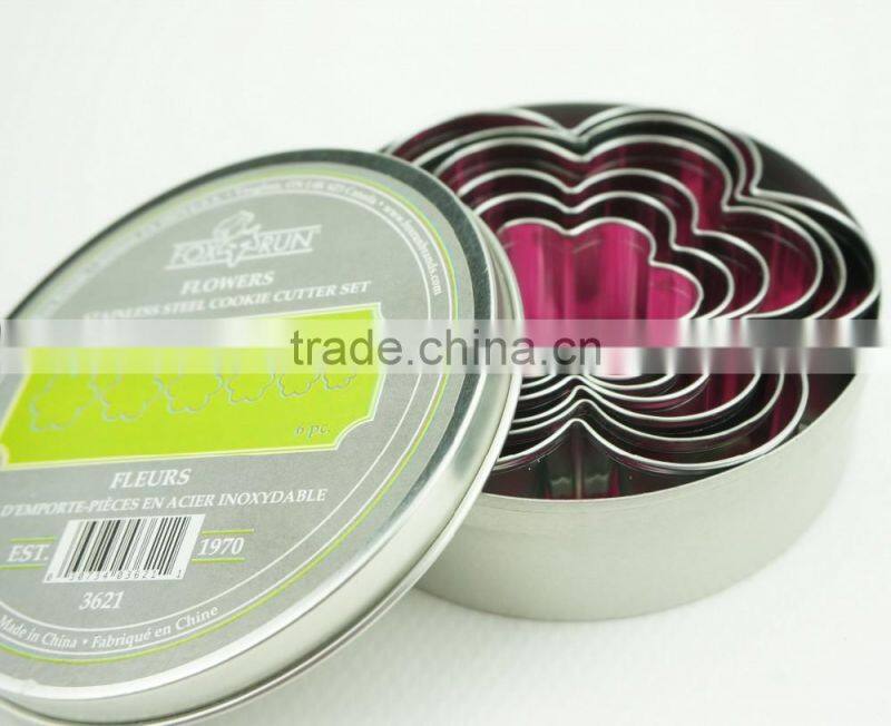 47095 6pcs flowers stainless steel cookie cutter set