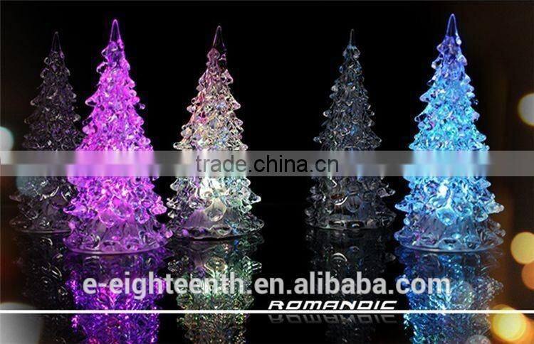 Mini Color Changing Icy Crystal LED Christmas Tree Decoration Light Night Light