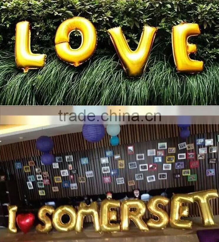 16 inch helium Inflatable Foil Balloons party Decoration gold foil/aluminum balloon