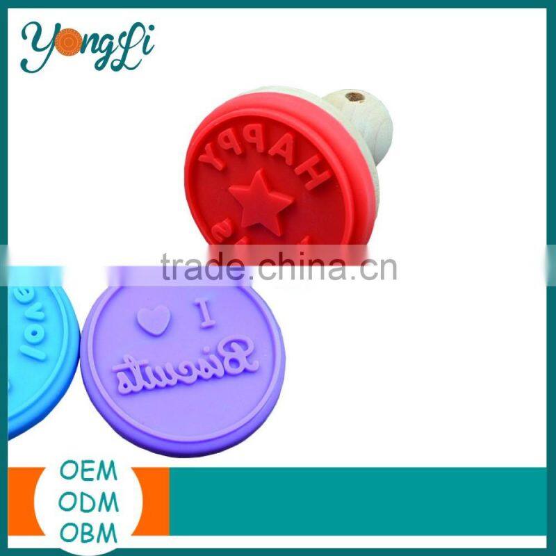 Customized Promotion FDA Silicone Cookie Stamp Concrete Mould