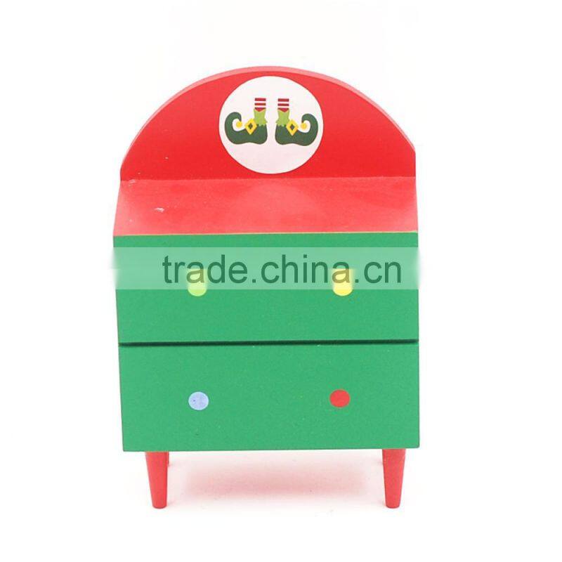 2017 4x2x5.5" chritsmas red/green funny wooden children toys mini dresser