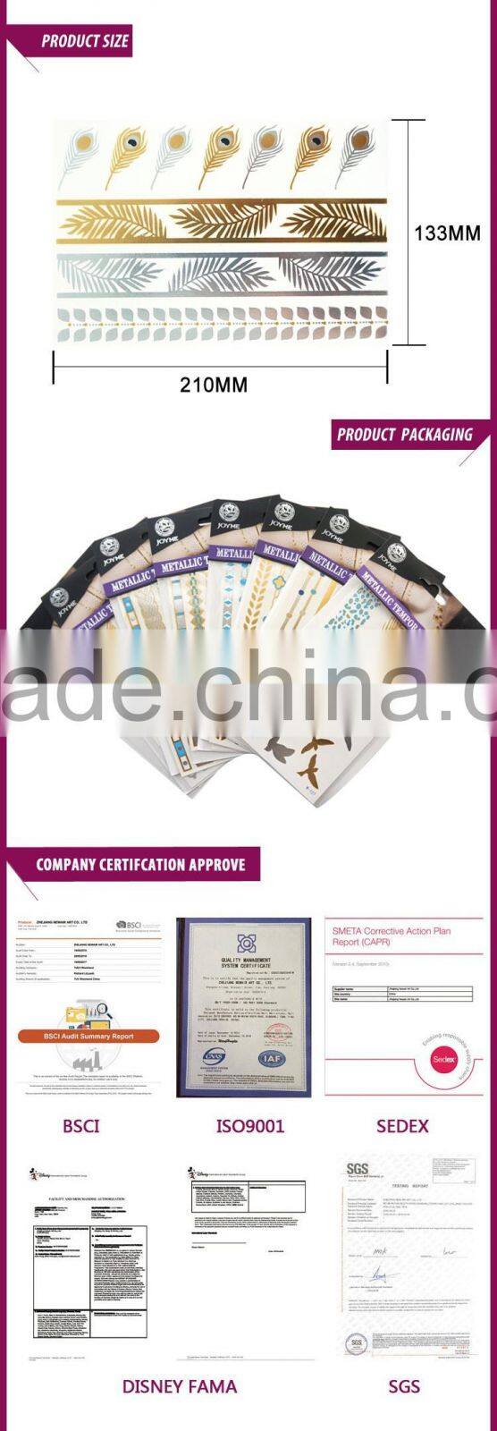 Metallic Gold Choker Temporary Tattoo Body Art Arm Flash Tattoo Stickers