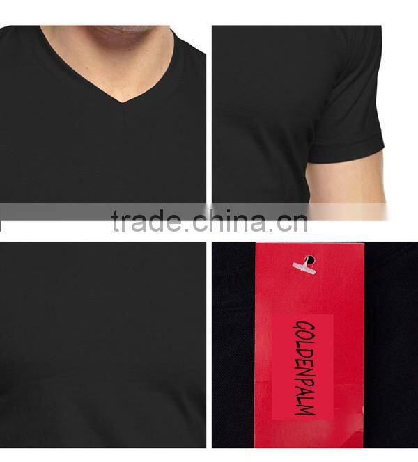 Wholesale Bulk Plain White Black Navy Blue V-Neck Crew Men Blank Custom Embroidery Printing T-Shirt Factory