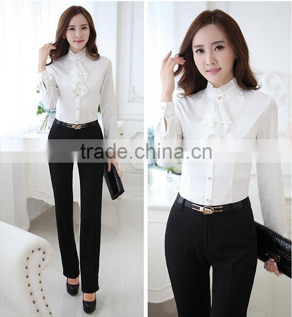 custom fashion cotton sarees lady blouses designs for hotel/bank women