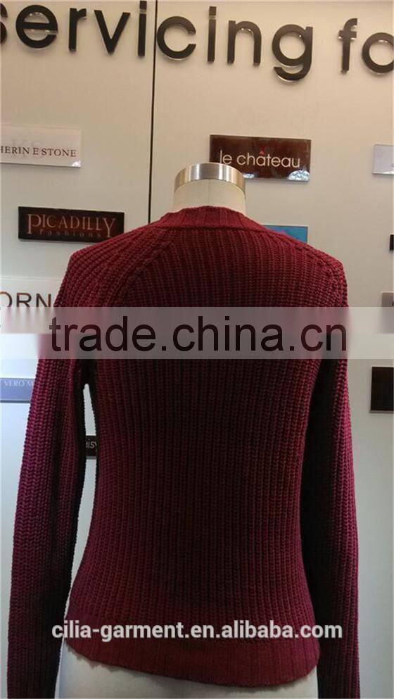 2015 new fashion knitting sweater with long sleeve pullover