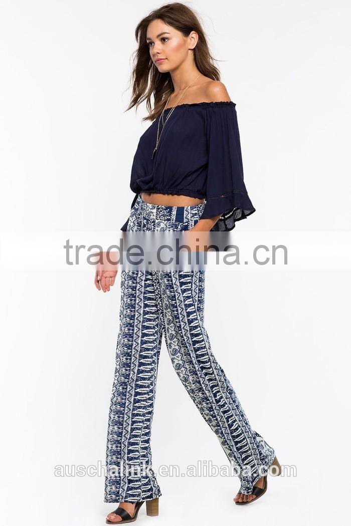 best selling ladies wide leg casual boho pants OEM service