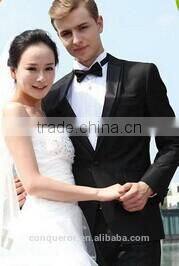 New disign Most popular Black One button Wedding dress suits for men SHT562
