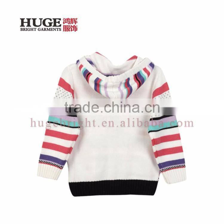Long Sleeve 100% Cotton Hooded Sweater Designs For Baby Girls