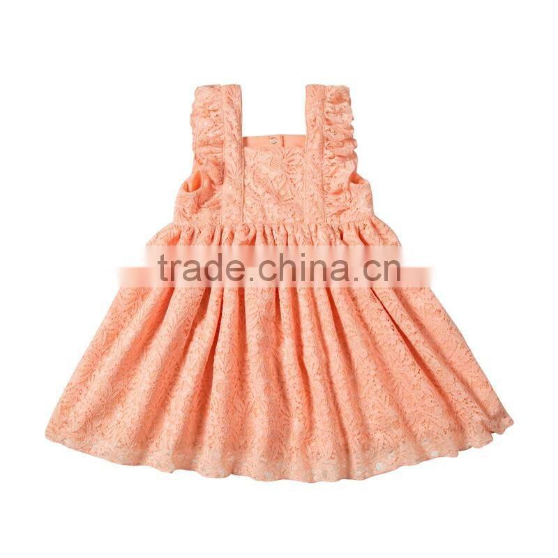 Summer boutique baby girl's dress hot sale new design high quality vintage lace dress flower girl dress