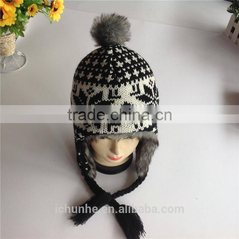 fashion windproof soft & warm cute girls winter hats in differ colors
