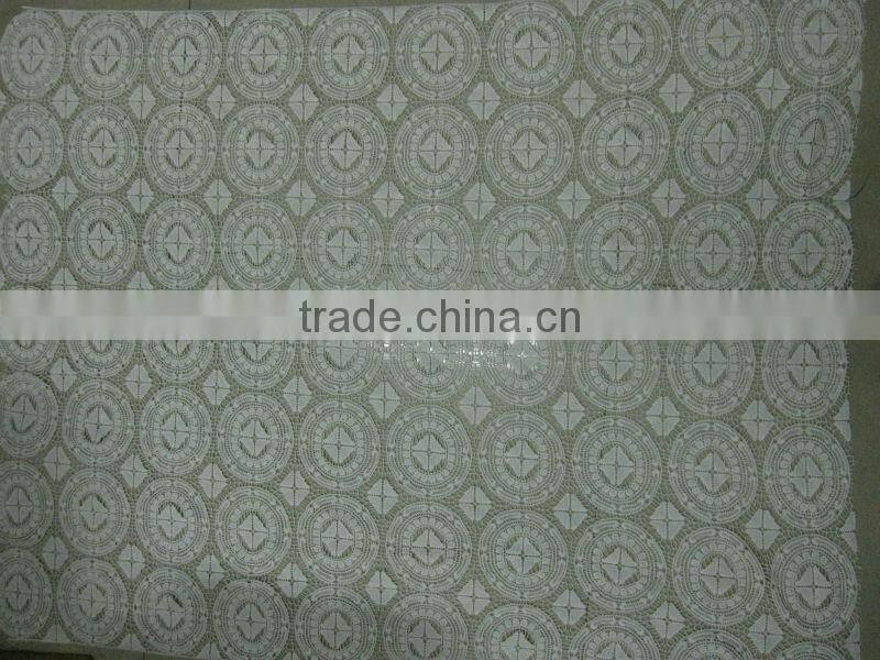 machine made cotton crochet flower fabric