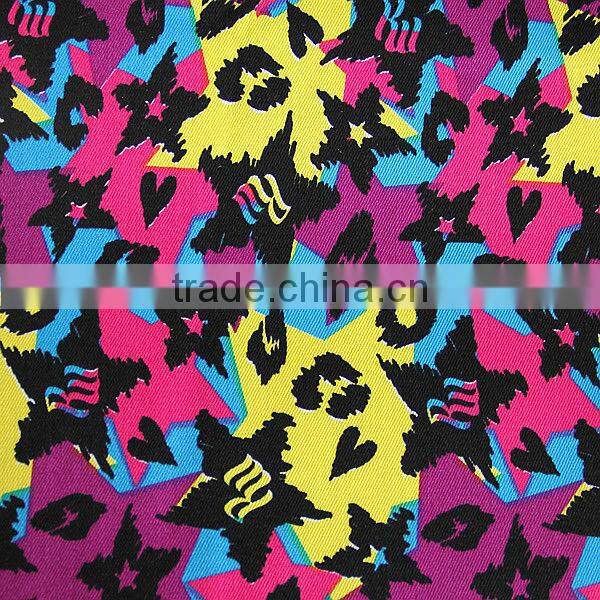 colorful printed cotton spandex twill fabric