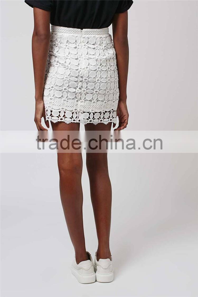 New Arrival Women Lace Skirts 2016 Guipure A line Above Knee Fashionable Crochet Skirts