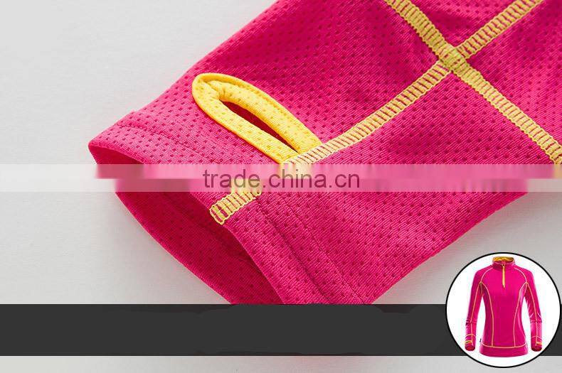 Wholesale Half Zip T-shirt Long Sleeve Breathable Sportwear With Zip For Men And Women