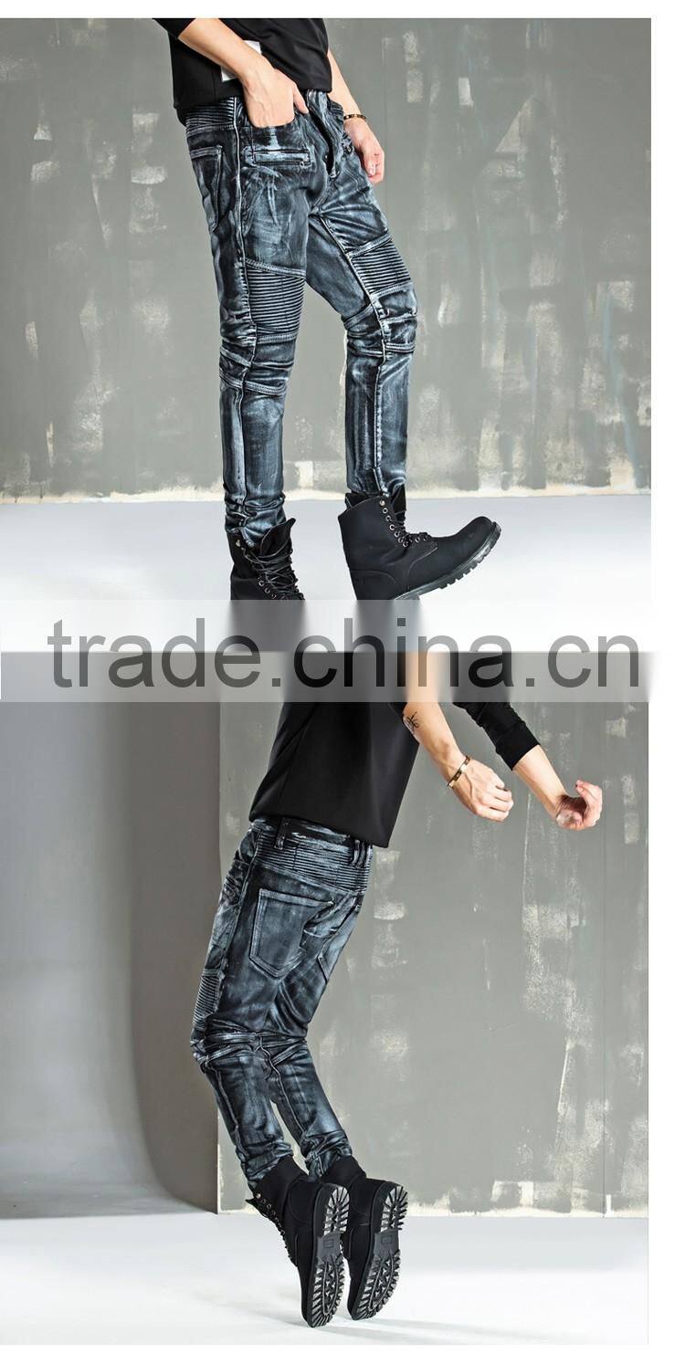 2017 new hot sell men jeans biker Skinny jeans slim Biker jeans pants in stock male accept small order