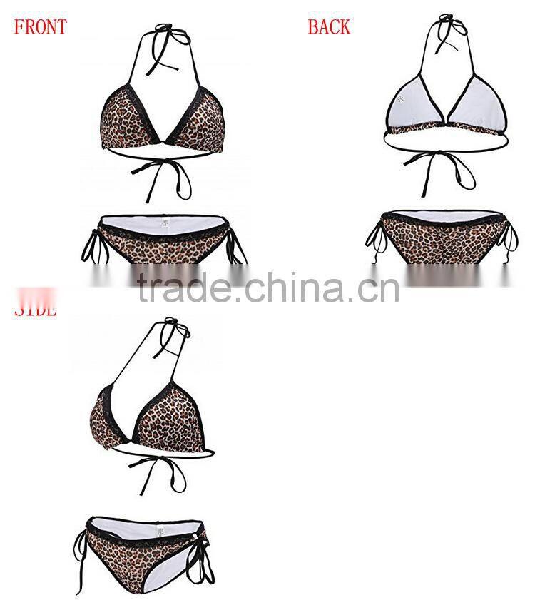 2018 Sexy Factory Wholesale Leopard Print string bikinis brazilian swimwear