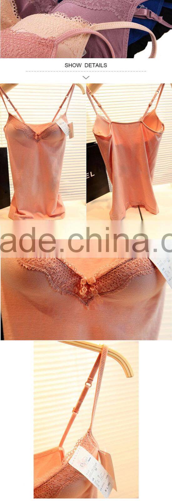 HSZ-A1008 Wholesale Young Girl Underwear Models Tank Top Women Vest New Design 2017 Ladies Sexy Bedroom Wear Nighty Lingerie