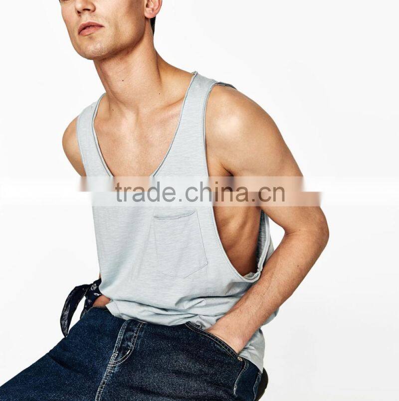 Fashhion blank crop tops wholesale cheap men vest top tank