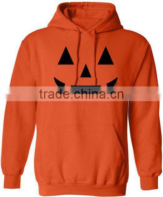 High quality orange and black 100% polyester custom Halloween printing t shirt and hoodies