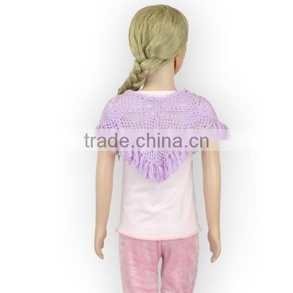 Wholesale Kids Purple Color Crochet Coat Hotesale Shawl Low MOQ Kids Clothes Manufacturer in China