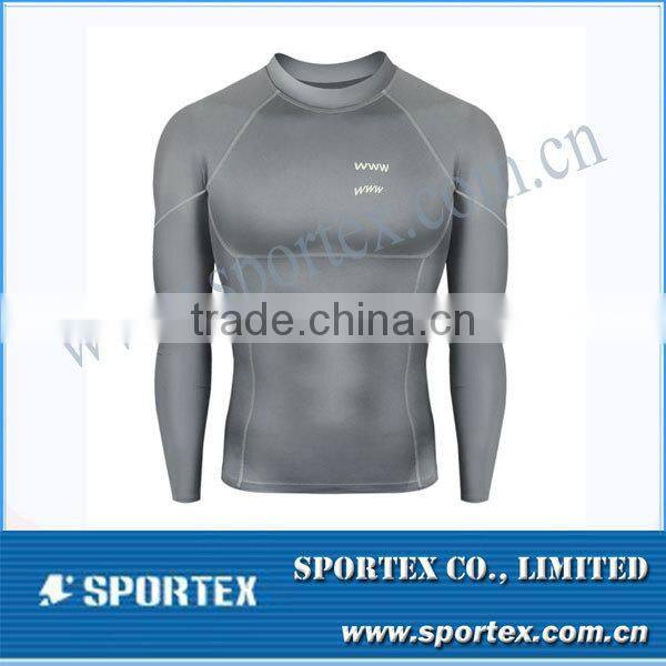 2015 new design flatlock mens compression t shirt