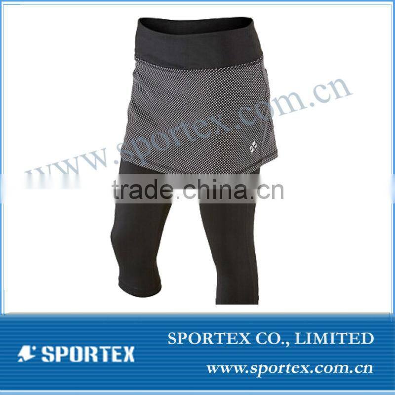 Tennis skirts with 3/4 legging pants, black tennis skirts, OEM tennis wear