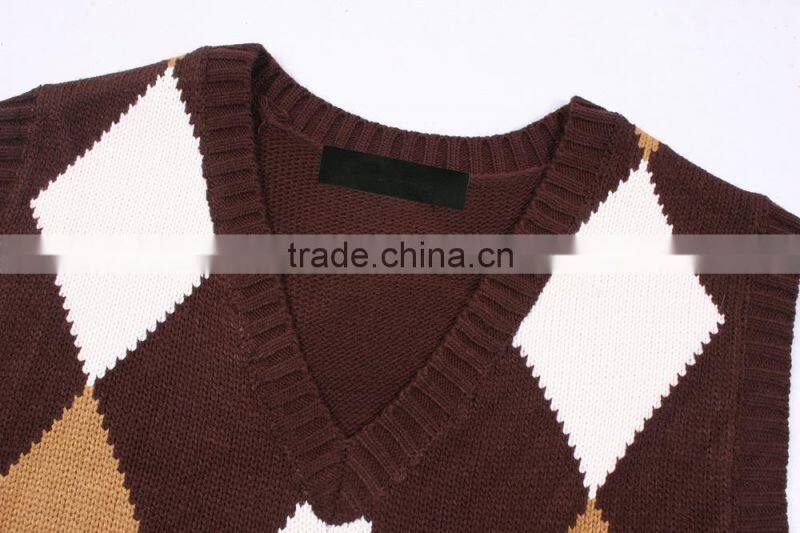 Diamond Sleeveless Sweater Knitting Pattern For Men