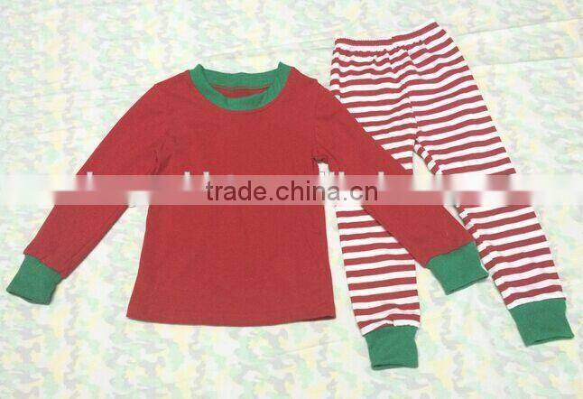 2017 Hot sale casual style latest style Wholesale Sleep Clothes Knits Girls Kids striped Cotton childrens Pajamas sets