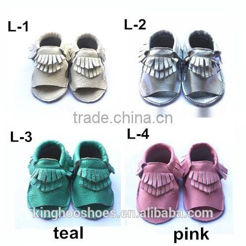 2016 summer handmade soft genuine cow leather baby shoes kids sandals moccasins