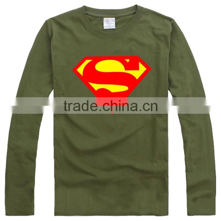 Cheap Long sleeve olive green customer t-shirts