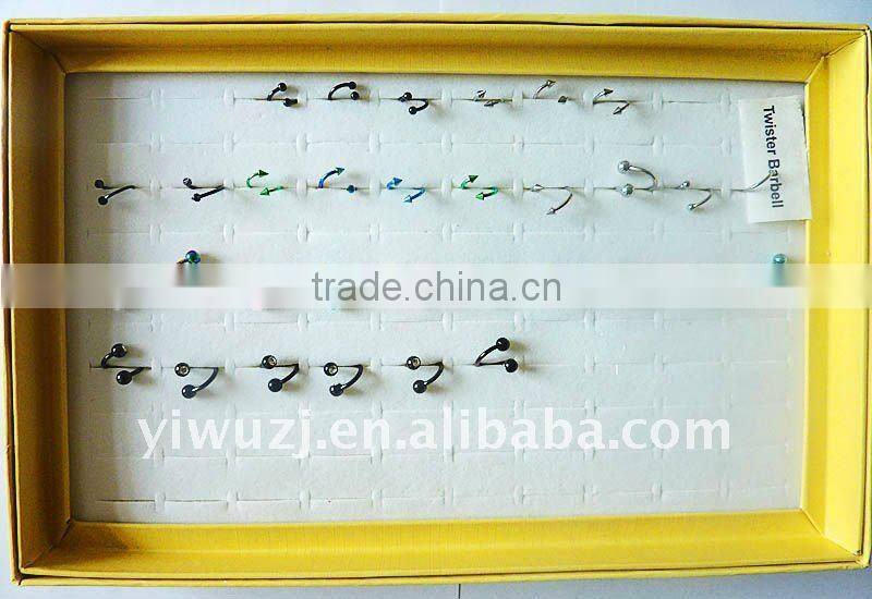 spiral tongue industrial barbell ring body jewelry