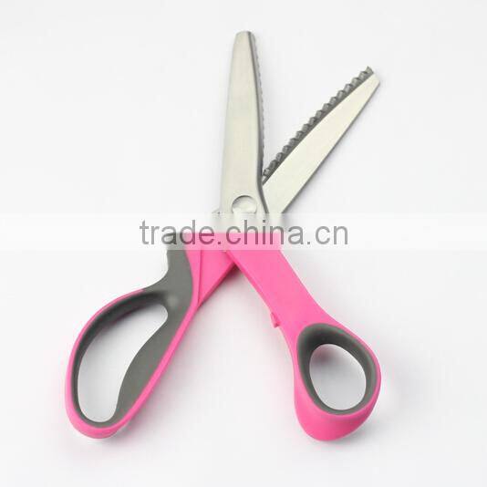 Hot sale good quality 9-1/4"dressmaking pinking scissor/carpet scissor