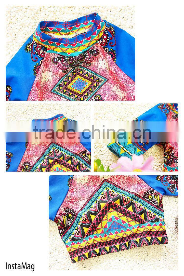 2017 long sleeves floral baby swimwear