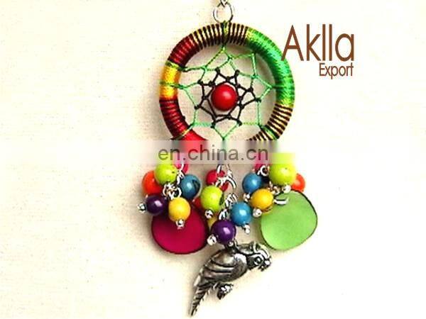 Ecological Keychains with Dreamcatcher and Seeds