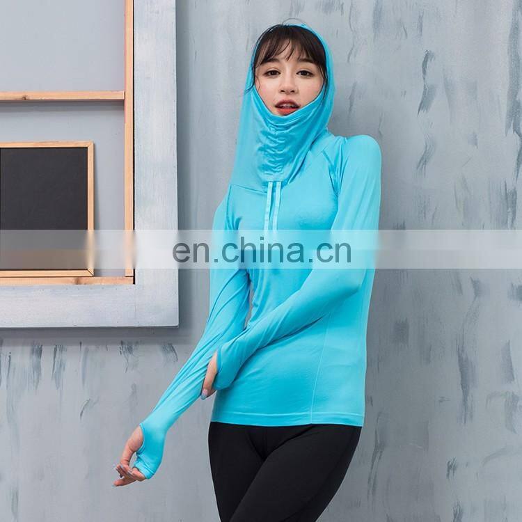 Breathable Dry Quick Hooded Yoga Shirts For Women Long Sleeve Professional Sports Running Tess Gym Fitness Workout Training Tops