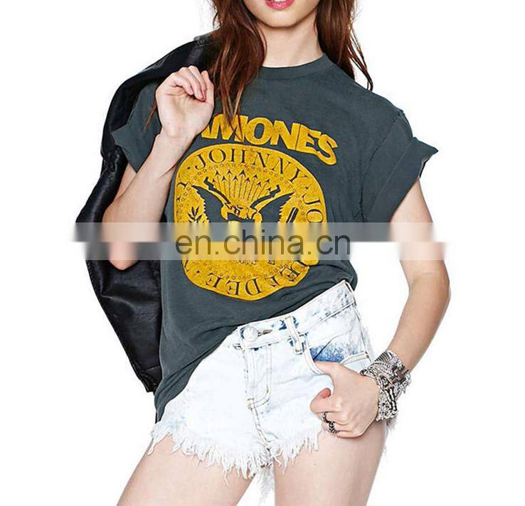 New Women Casual Shirt Summer Short Sleeve Tee Vintage Printed Lady Girl T-shirt