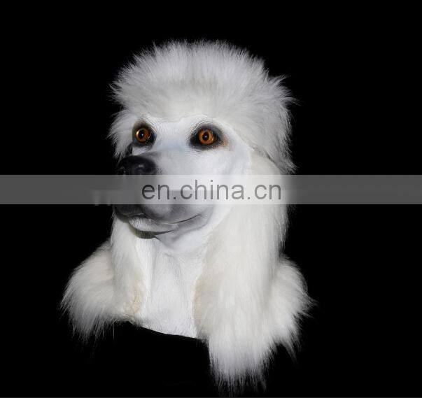 2014 Hot Selling Cute Pet Halloween Costume Accessories Realistic Latex Poodle Dog Mask