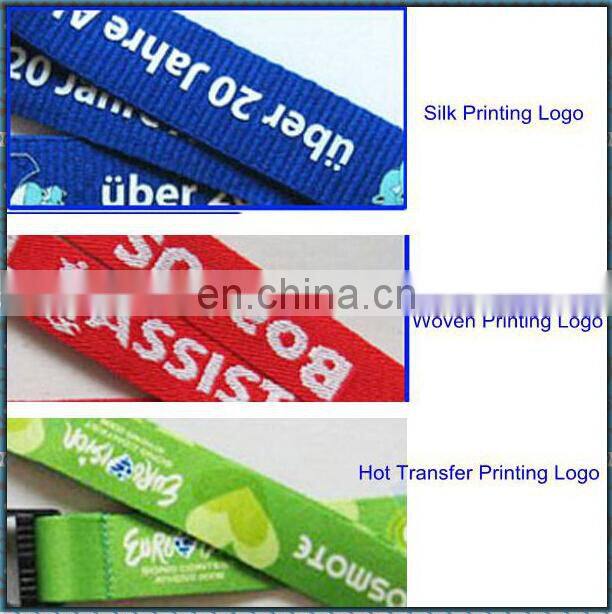 Full color printing polyester lanyard cheap custom whistle lanyard with cell phone hoop