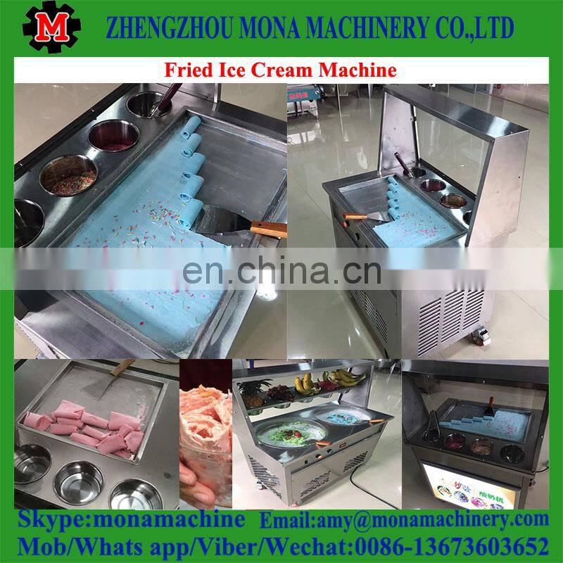 Factory supply hot sale flat pan fried ice cream machine/Thailand rolled fried ice cream machine with best price