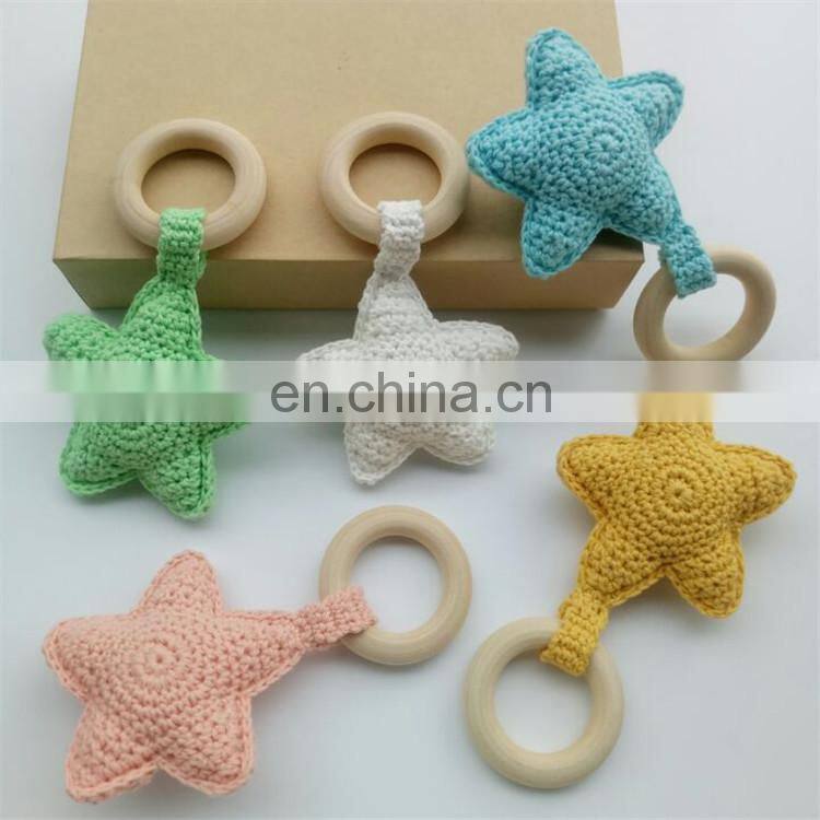 hand made Crochet wood teething beads safe for baby