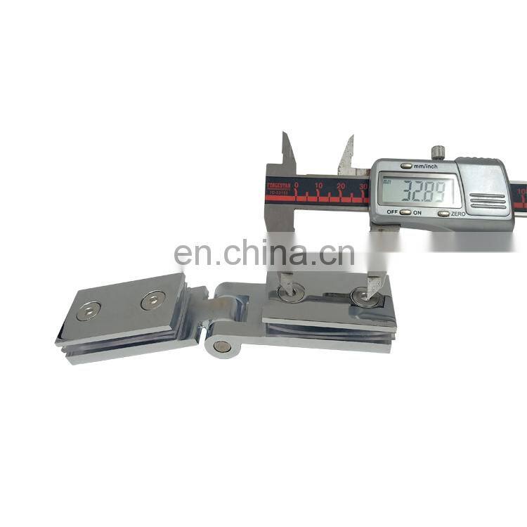 high quality bathroom square zinc alloy polished glass to glass door clamp