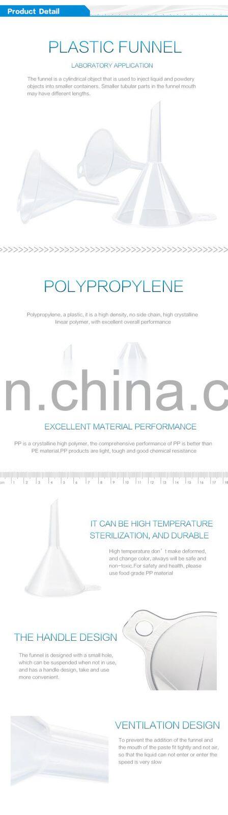 JOAN Lab Quick delivery clear plastic funnels with different size for sale